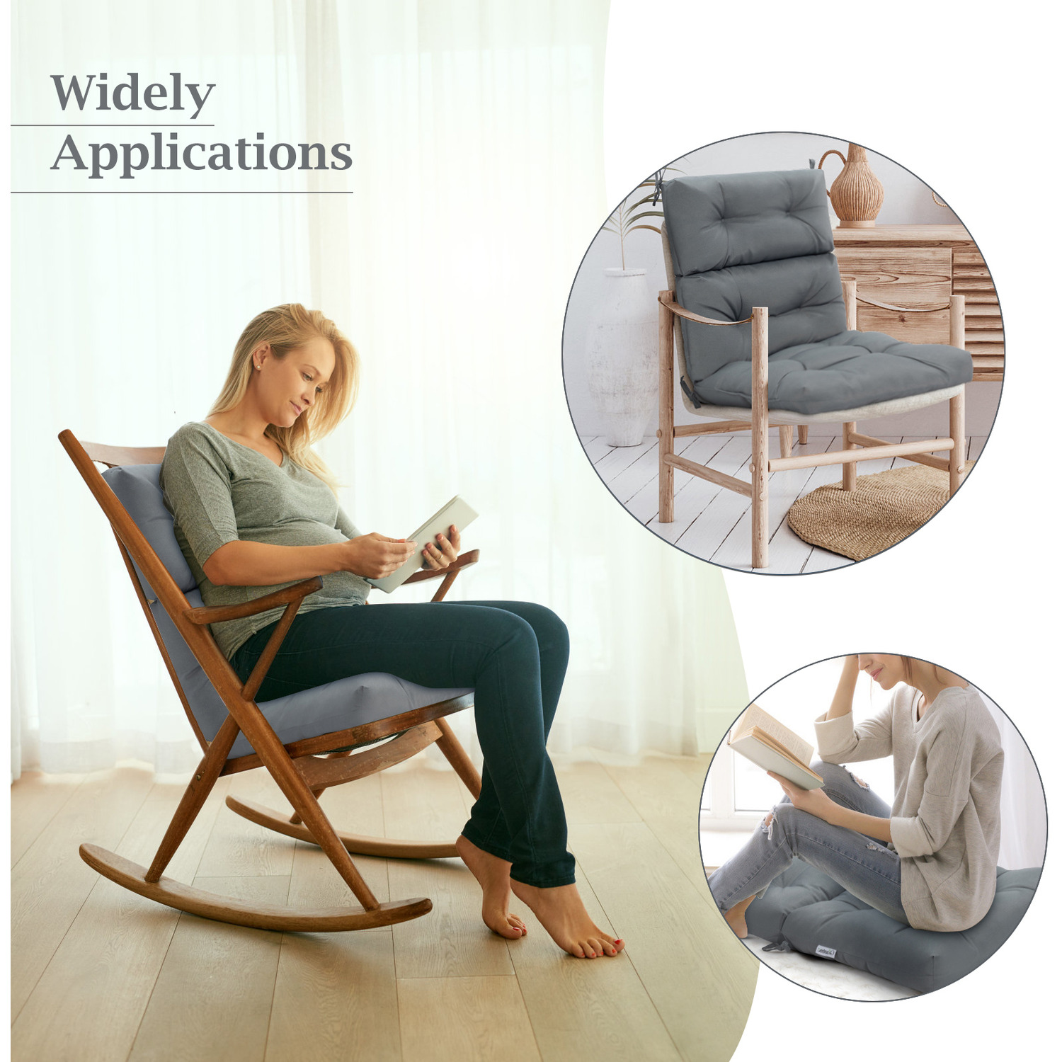 High Back Chair Cushion - Grey