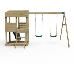 Bryce / 223cm Wooden Lookout Tower Playhouse with 6ft Slide shot 7756889