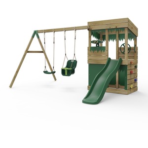 Zion / 272cm Wooden Lookout Tower Playhouse with 6ft Slide shot 7757145