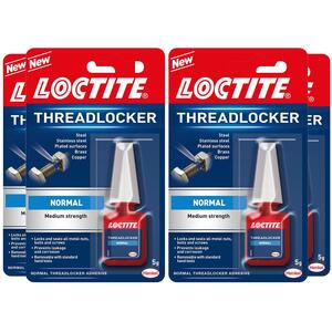 Loctite Medium Strength Easy to Use Threadlocker Transparent Adhesive 5g, 4 Pack