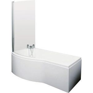 Left Hand B Bath Front Panel and Curved Bath Screen 1700mm