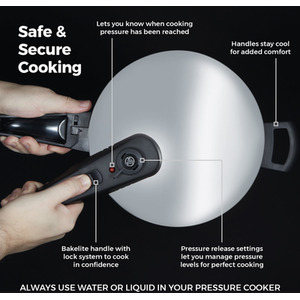 Silver 6 Litre Stainless Steel Pressure Cooker shot 8394585