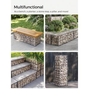 SONGMICS Metal Gabion Baskets, Set of 10, for Garden Decor and Partition
