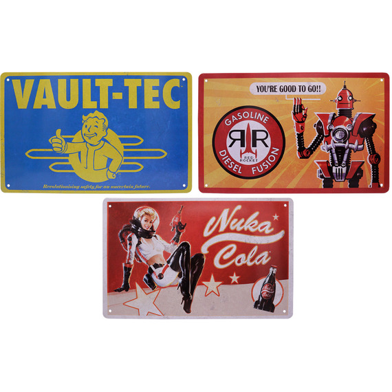 Fallout Set of 3 Tin Signs