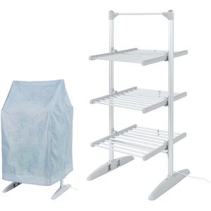 Compact 3 Tier Heated Clothes Airer with Cover