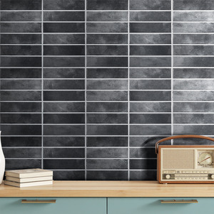 Grey 1 Set of 10 Self Adhesive 3D Tile Wallpaper Stickers (29cm x 22.9cm) shot 9734395