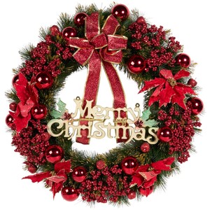 Traditional Merry Christmas Wreath