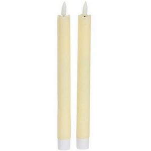25cm Set of 2 Battery Operated Cream Flameless LED Table Candles