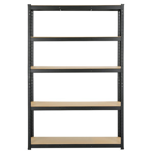 Black / Steel, MDF Yaheetech 5-Tier Metal Storage Shelf Display Rack shot 9914321