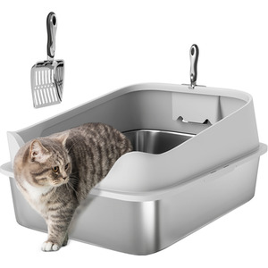 PawHut Stainless Steel Large Cat Litter Box