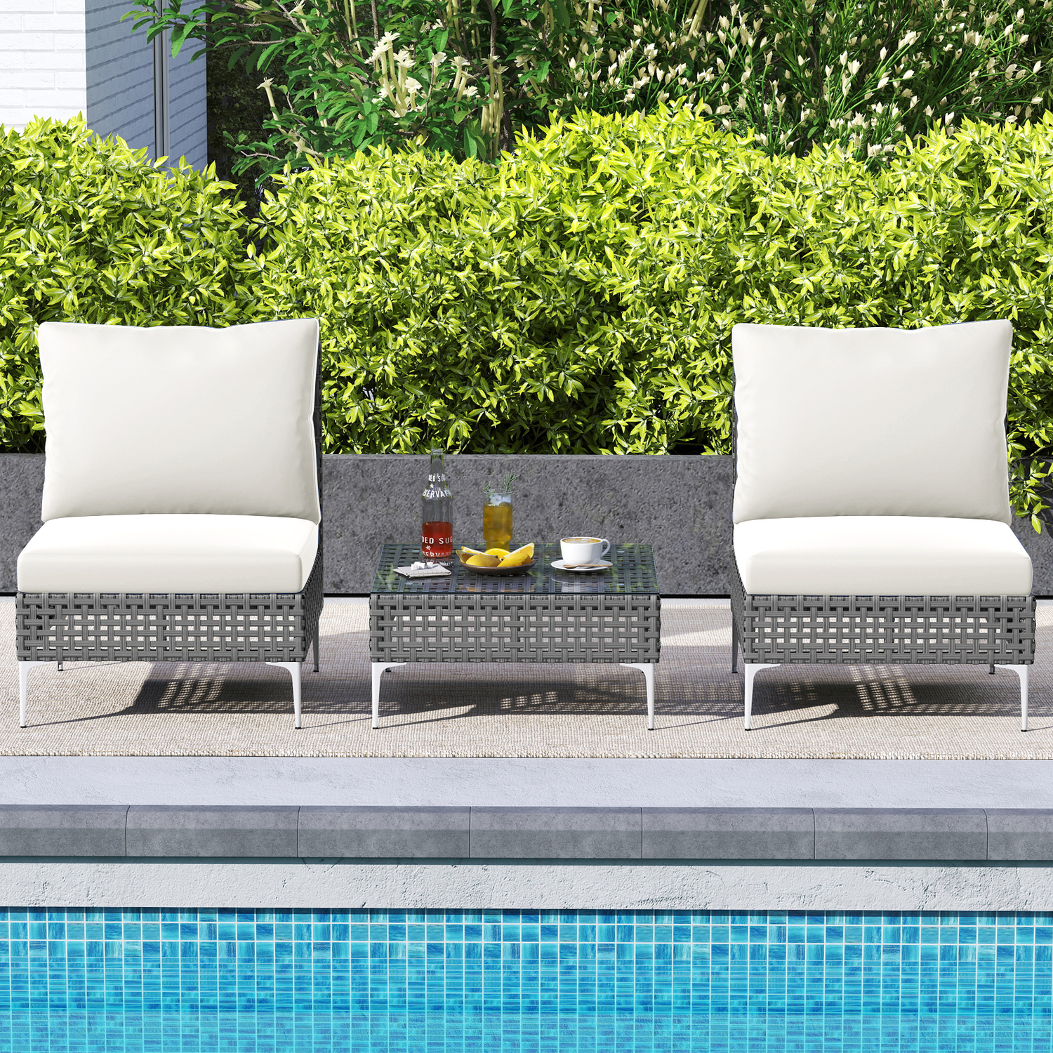 Outdoor 3pcs Bistro Set - White