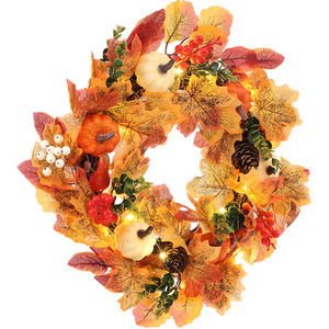 Pumpkin Berry Maple Leaf Wreath