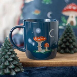 Gnome Sweet Winter Forest Mushroom Mug
