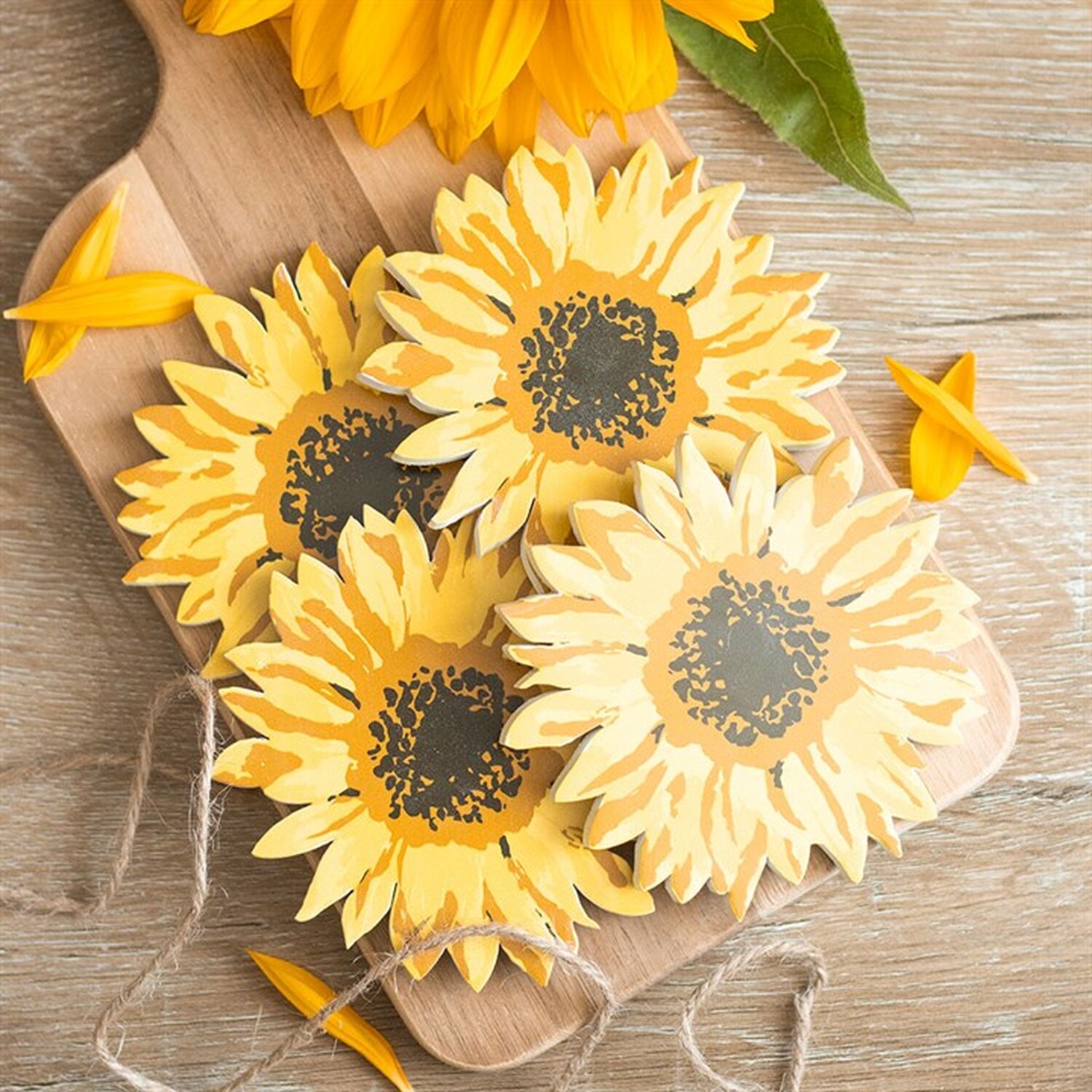 Image of Sunshine Blossom Coaster Set Summer Decor&hellip;