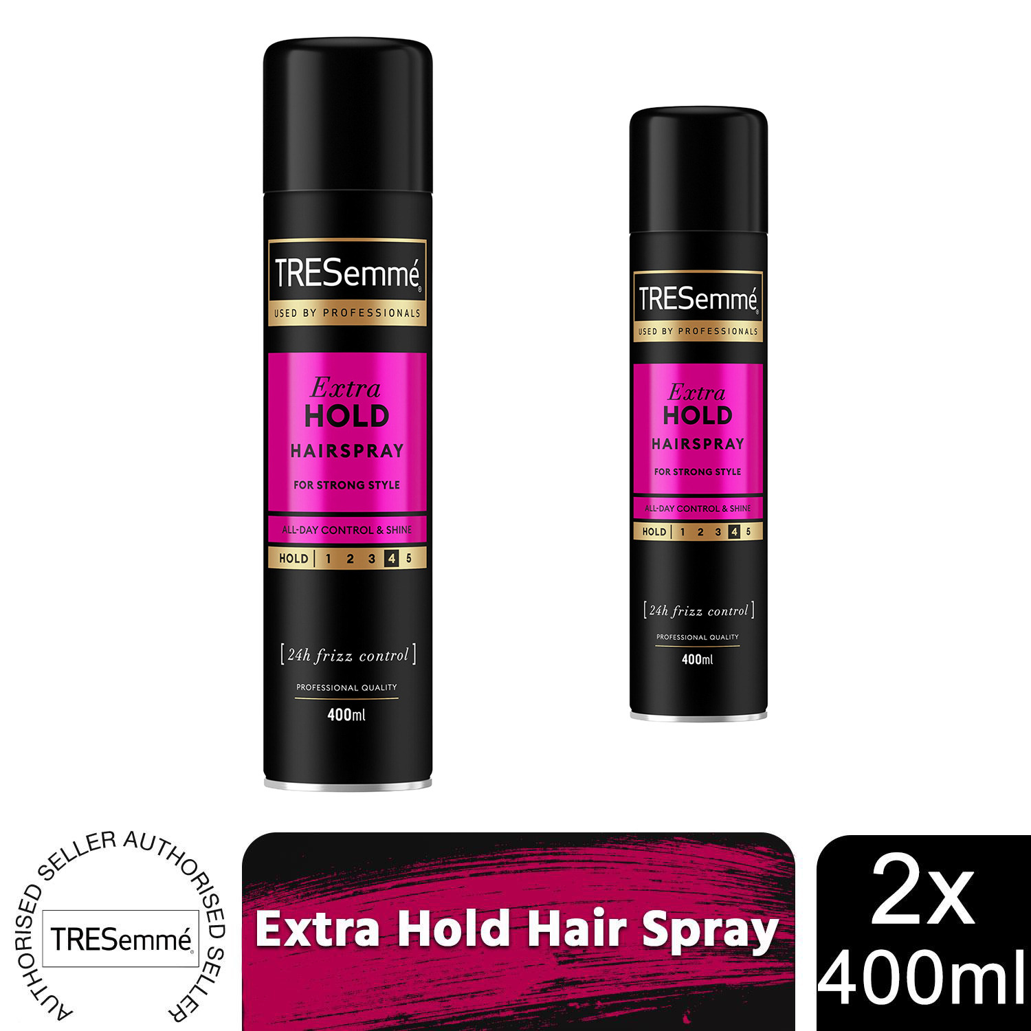 TRESemme 24-Hour Frizz Control Hair Spray, Extra Hold, 400ml - Buy 2 / 2