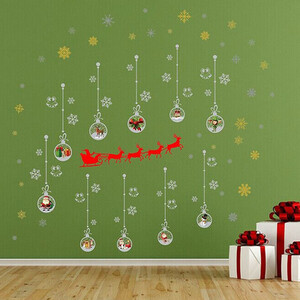 Christmas Santa's Sleigh Christmas Wall Stickers