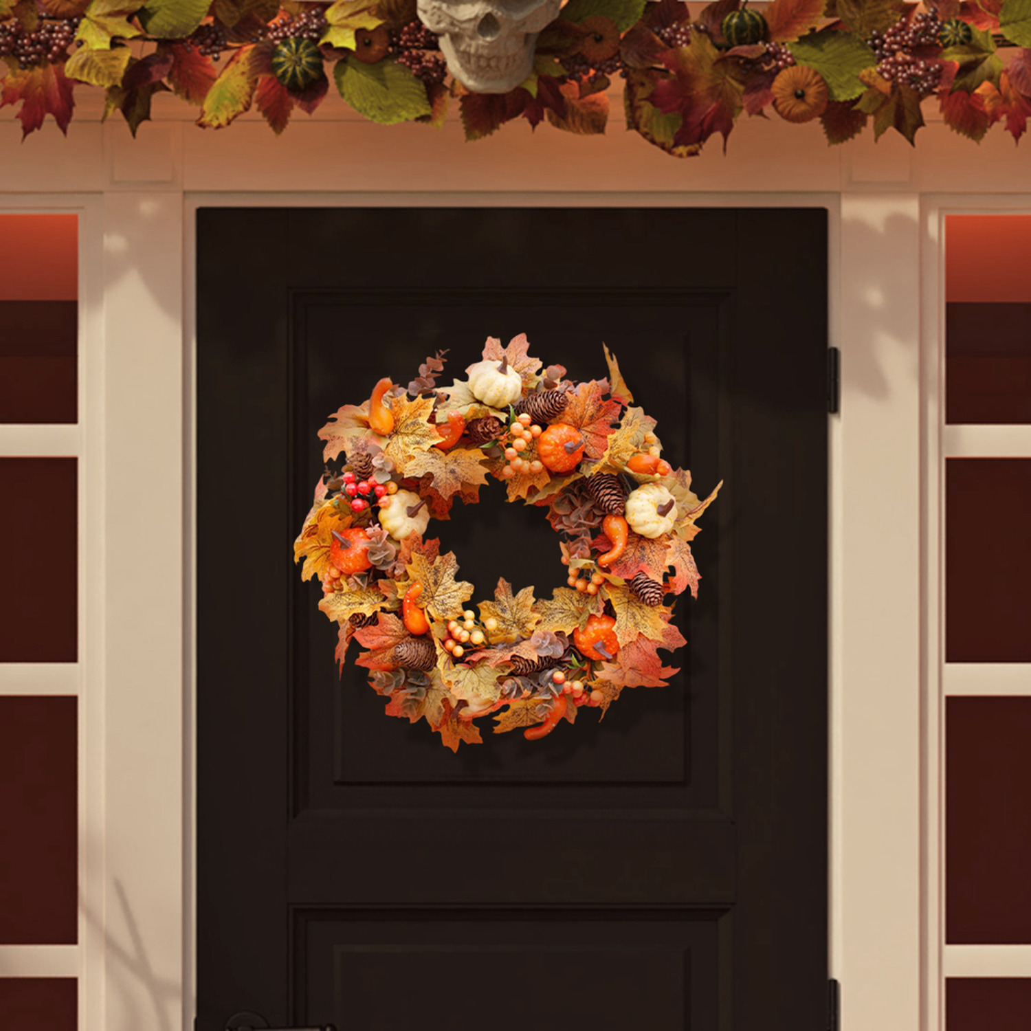 Lifeideas Artificial Wreath - Orange