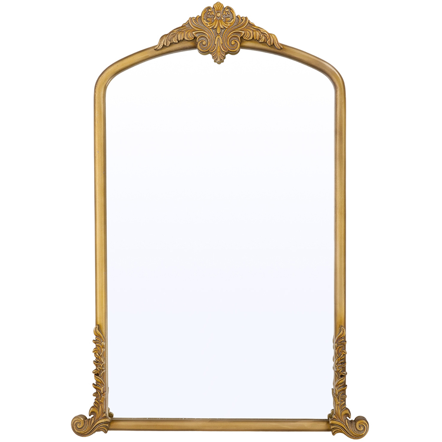 Image of Arched Decorative Vanity Mirror with Carved&hellip;