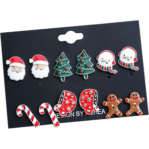 6 Pairs of Christmas Earrings