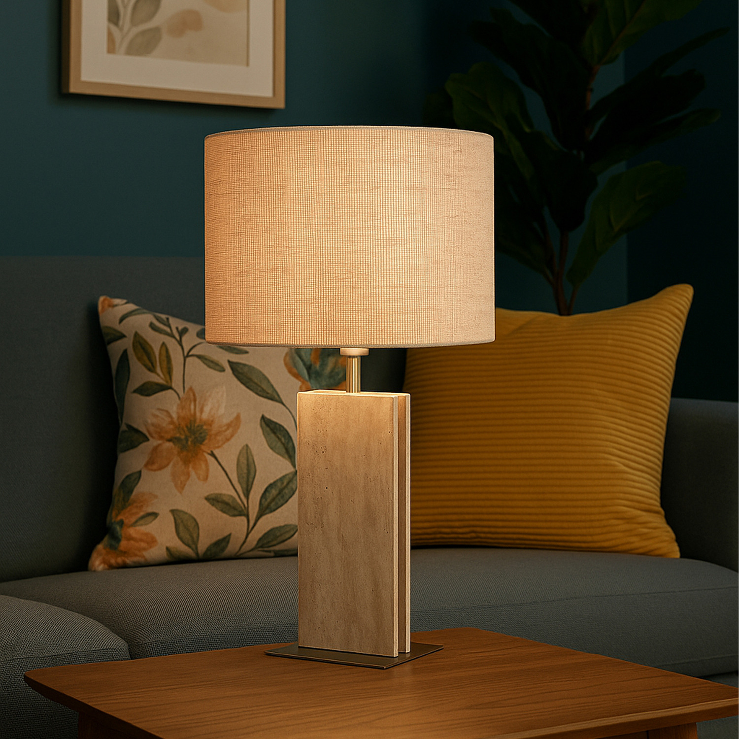 Image of EGLO Belesar Satin Nickel Stone and&hellip;