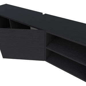 Black Wood Decortie Modern Floating TV Stand for 50 Inch TVs shot 11119604