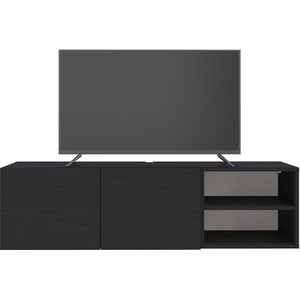 Black Wood Decortie Modern Floating TV Stand for 50 Inch TVs shot 11119614