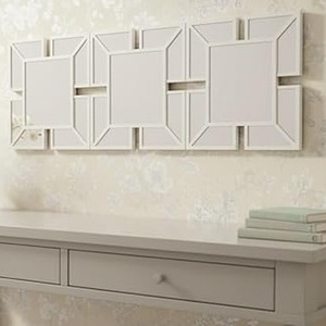 3x Art Deco Wall 1920 Design Tile Mirror White 25Cm