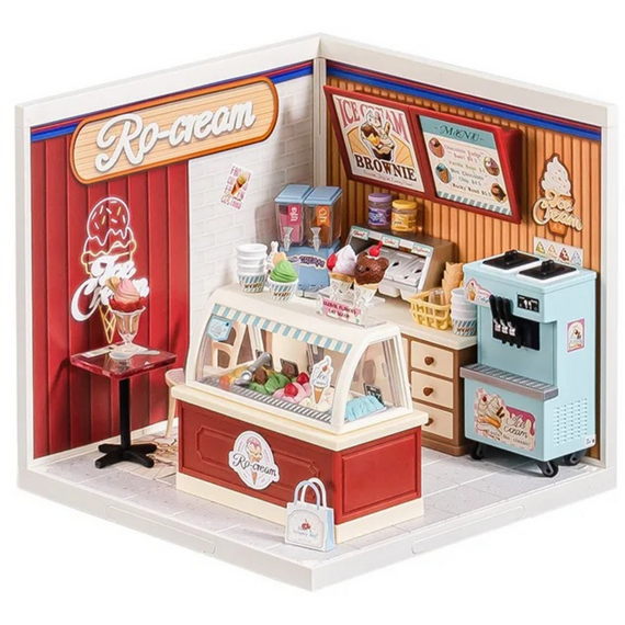 Flavorful Ice Cream Shop, Dollhouse 3D Puzzle Creative Model Craft