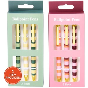 Pack of 3 Striped Ballpoint Pens