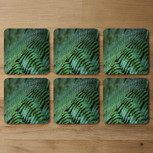 Green leaves pattern and texture at Indonesia Designer Coaster Set