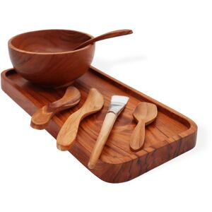 Natural Teak Spa Clay and Wax Application Set