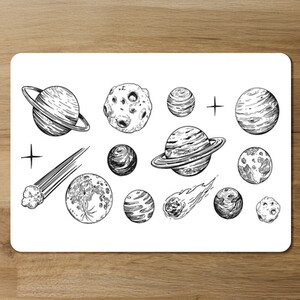 Set of space objects planets, stars Designer Placemat Set