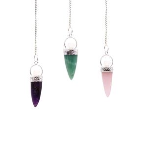 MultiColor Crystal Pendulums with Silver Chain