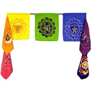 Vibrant Seven Flags Chakra Batik Wall Art