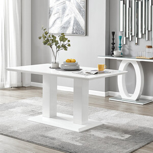 Imperia 6 White High Gloss Dining Table