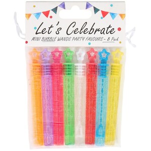 Pack of 8 Mini Bubble Wands Party Favours