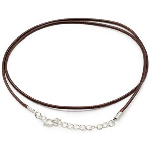 Dark Brown Waxed Cotton Pendant Cord with Clasp