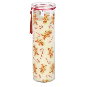 Festive Gingerbread Candy Cane Tube Candle Cozy Holiday Scent
