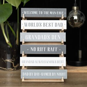 Set of 36 Dad  Man Cave Block Signs - Fun Fathers Day Decor