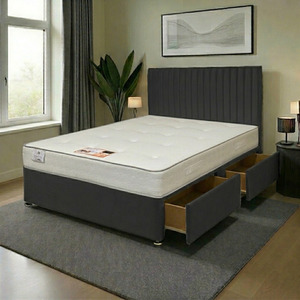 Charcoal Grey / Small Single Emily Plush Bed Set With Mattress And 54