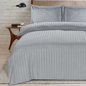 satin stripe king silver duvet