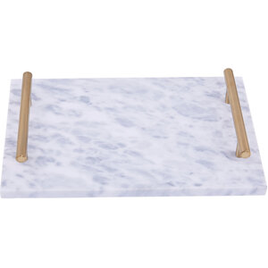 Salerno Grey Marble Serving board with Gold Handles