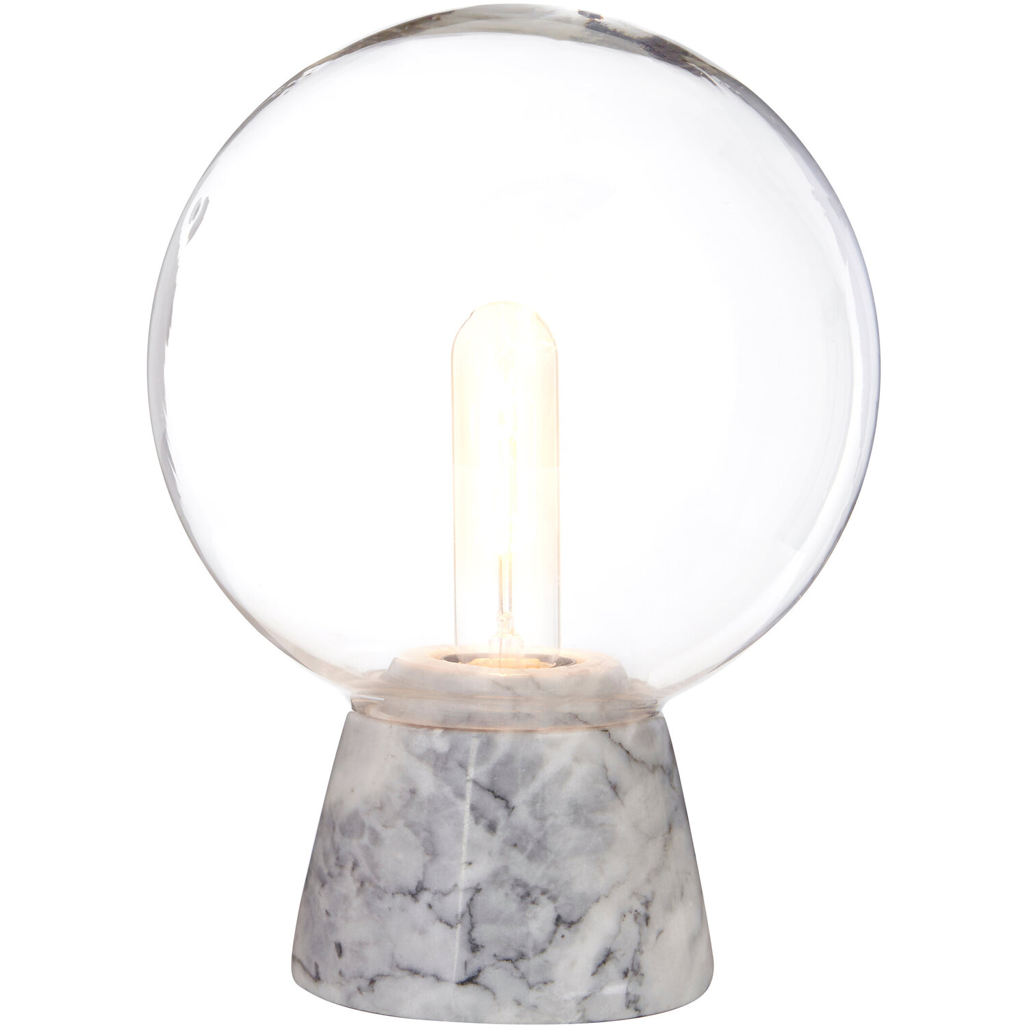 Lamonte Globe Lamp with Grey Marble Base - Grey