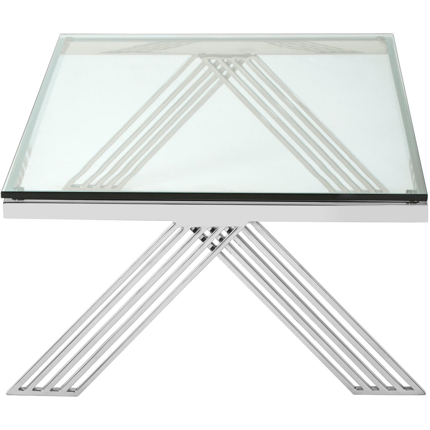 Piermount Clear Glass Coffee Table - Silver