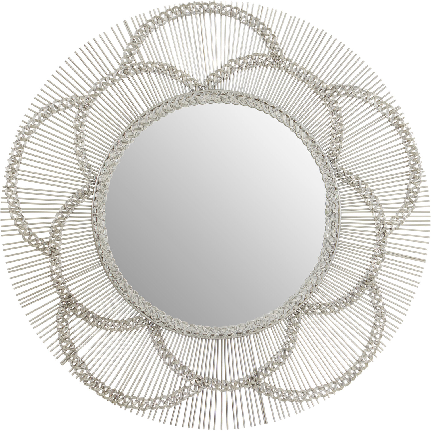 Versatile Floral Effect Wall Mirror, Elegant Design Hallway Mirror For Livingroom, Modern Mirror For Bedroom Silver