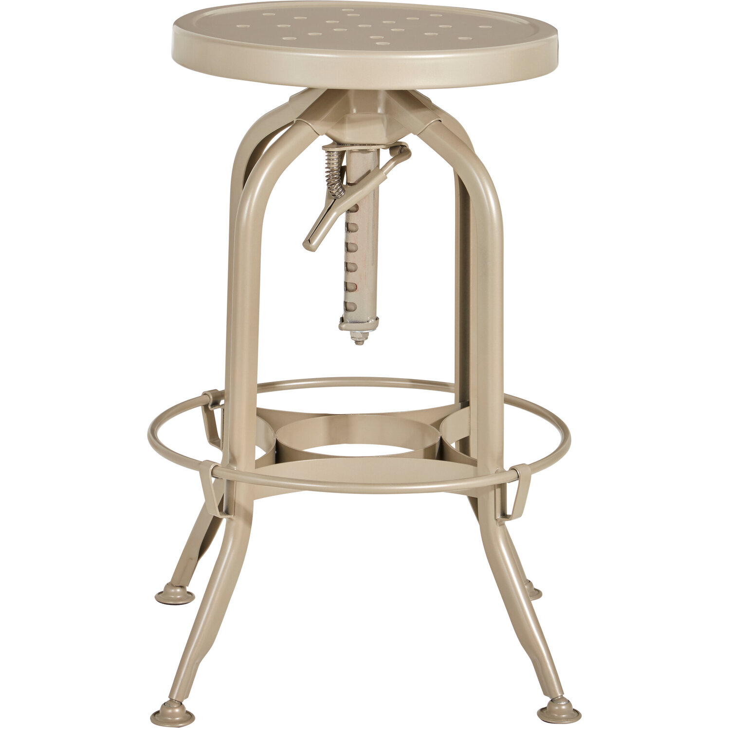 Gator Champagne Finish Adjustable Bar Stool - Gold