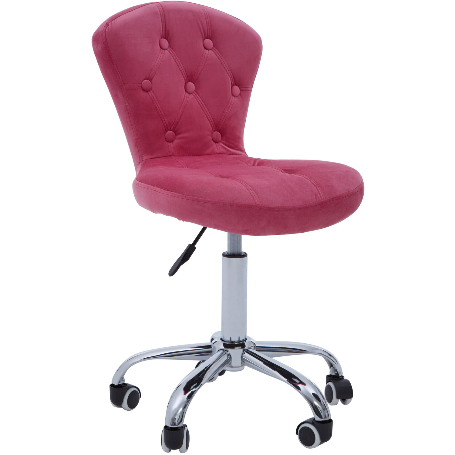 Fayth Pink Velvet Buttoned Home Office Chair - Pink