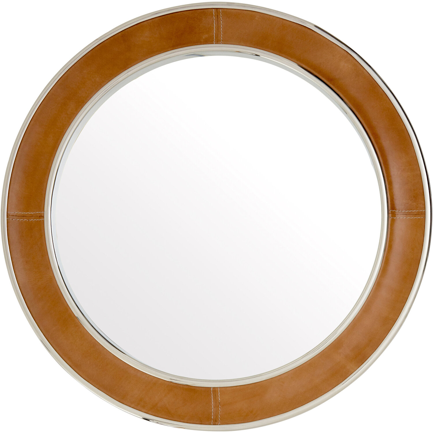 Stockholm White High Gloss 3D Design Wall Mirror - Brown