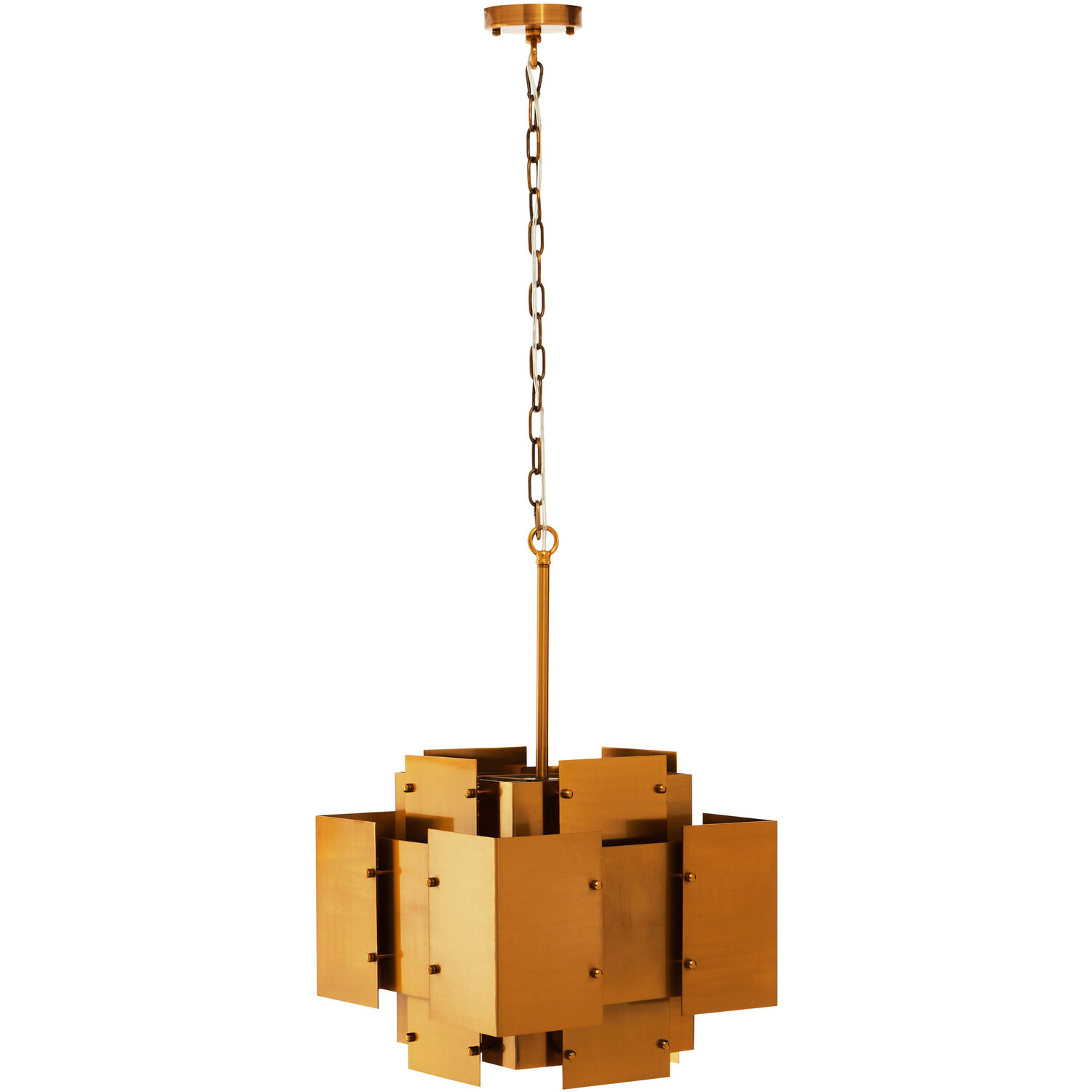 Karlo Metal Brass Finish Pendant Light With Four Bulbs - Gold