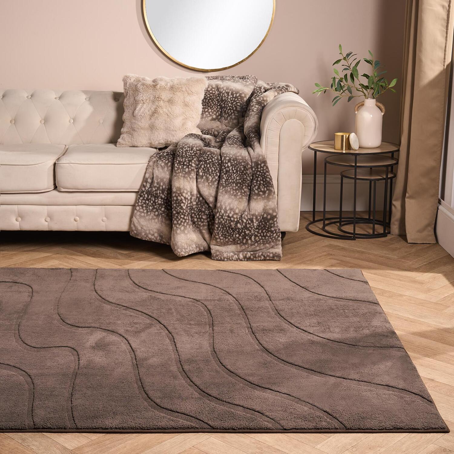 Ohs Tufted Contour Rug - Coffee / 17Cm